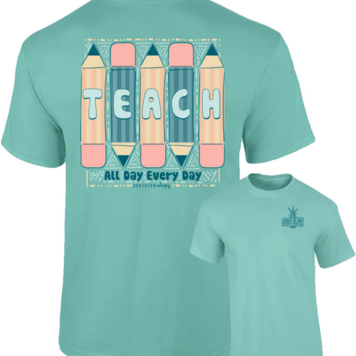 Southernology T-Shirt Pencil Teach SO Com. Color Mint