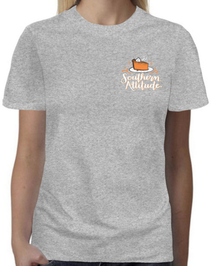 SOUTHERN ATTITUDE T-shirt Fit'n This Pumpkin Pie Ash Gray