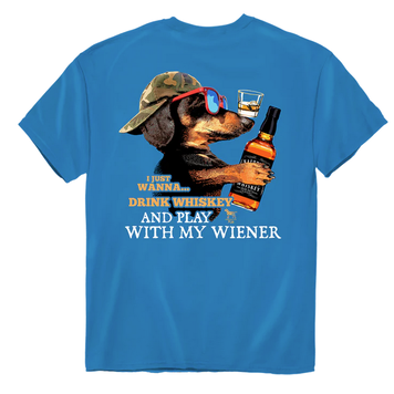 American Fido T-Shirt Whiskey Wiener 2944 AF Blue