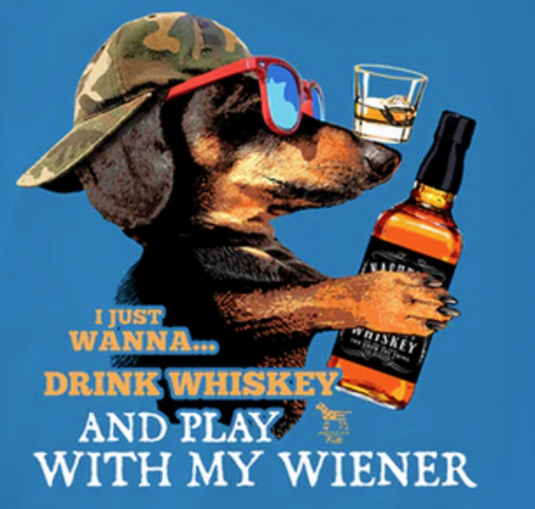 American Fido T-Shirt Whiskey Wiener 2944 AF Blue