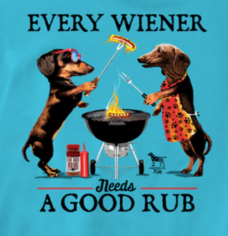 American Fido T-Shirt Wiener A Good Rub 2816JB AF Blue