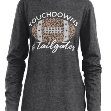 Royce Apparel Top LS Crewneck Touchdowns and Tailgates Black