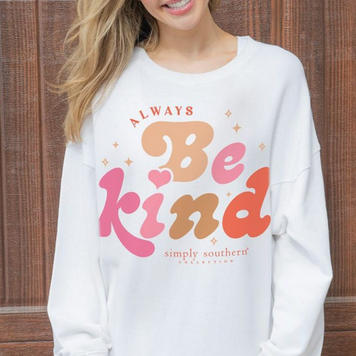 SIMPLY SOUTHERN SS Crewneck Be Kind White