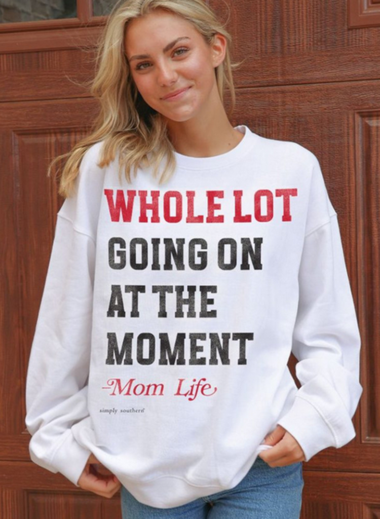SIMPLY SOUTHERN SS Crewneck Mom Life White