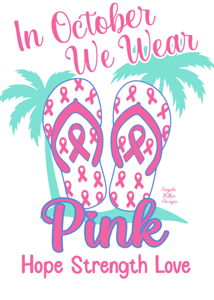 Angela Miller Designs T-Shirt We Wear Pink Raglan 3/4 Sleeve