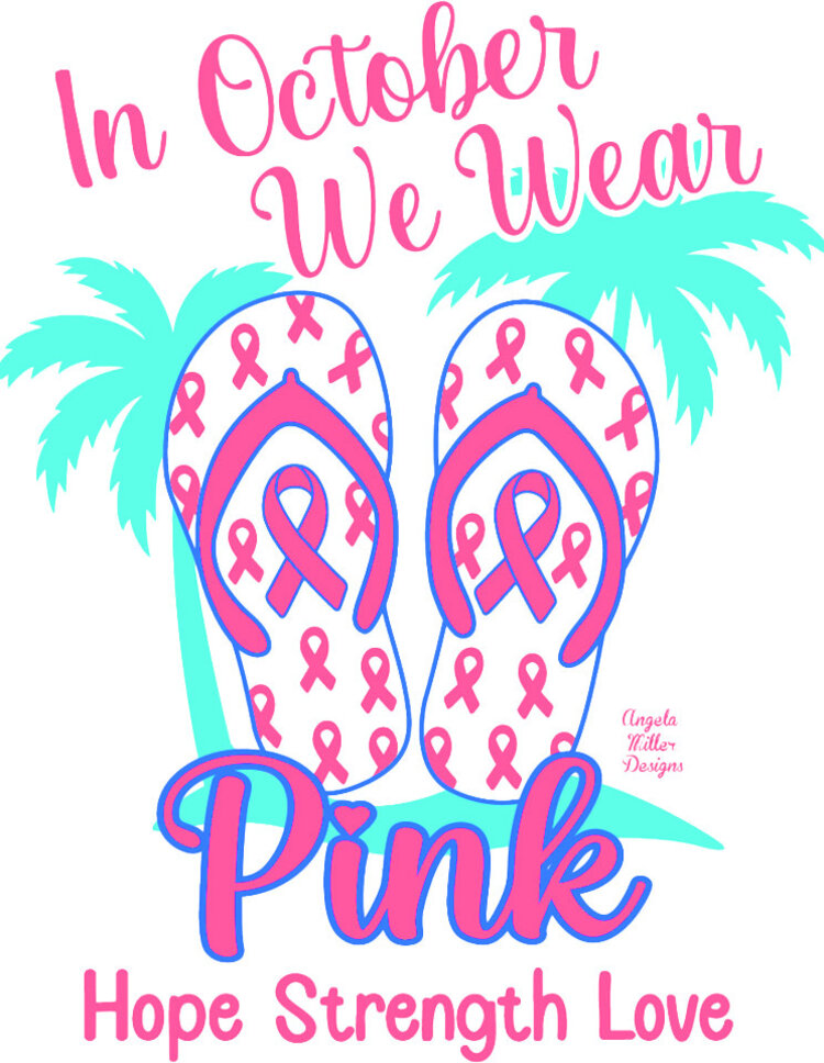 Angela Miller Designs T-Shirt We Wear Pink Breast Cancer V-Neck