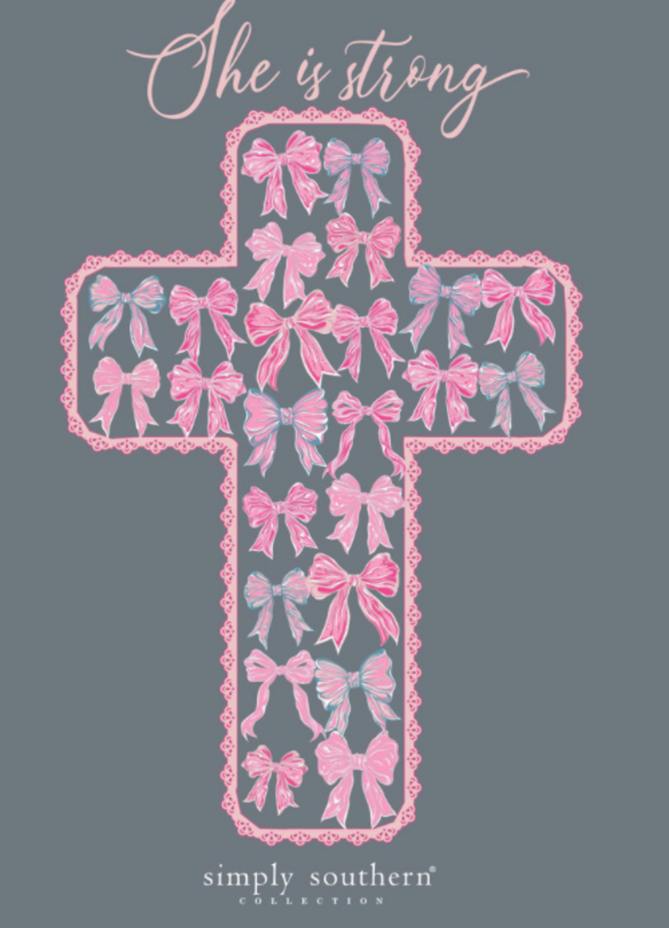 SIMPLY SOUTHERN T-shirt SS LS Strong Bow Cross Mirage