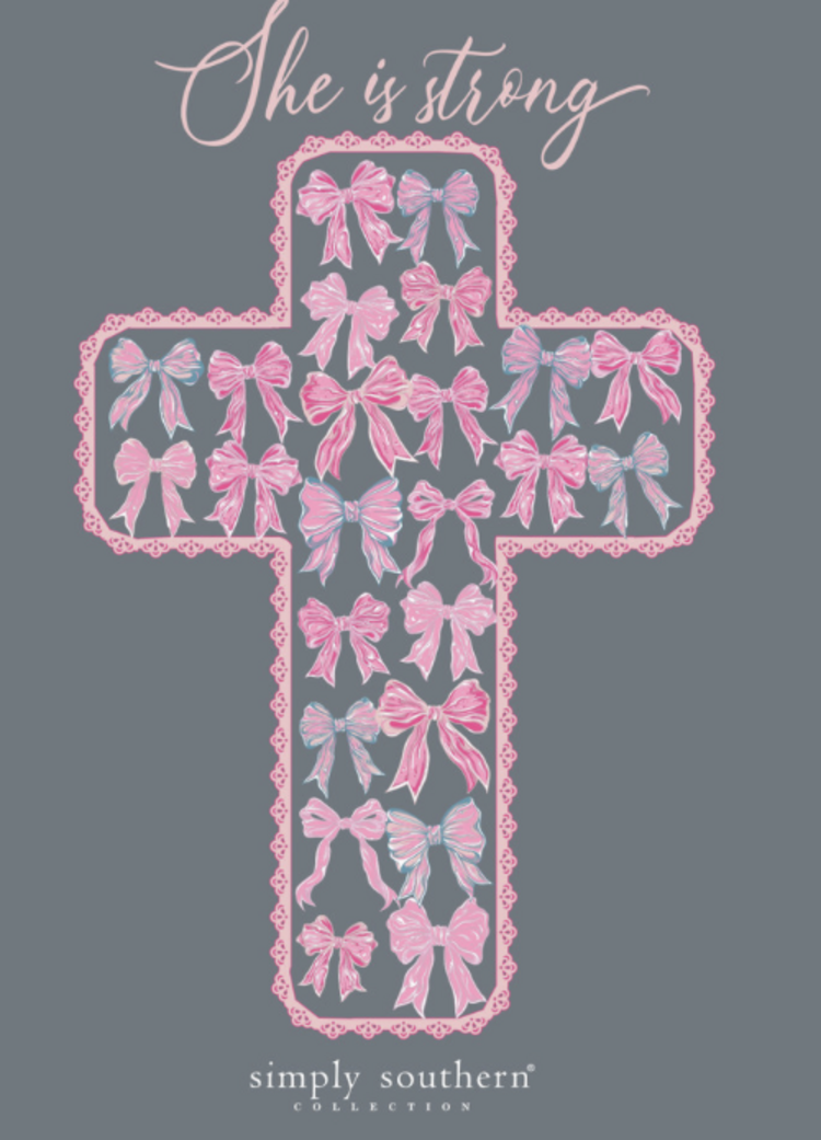 SIMPLY SOUTHERN T-shirt SS LS Strong Bow Cross Mirage