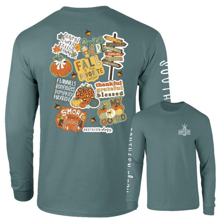 Southernology T-shirt Southernology Comfort Colors Fall Decals Long Sleeve T-shirt