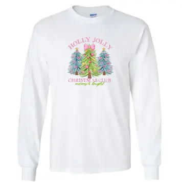 Southern Couture T-Shirt SC LS Holly Jolly Club Front LS