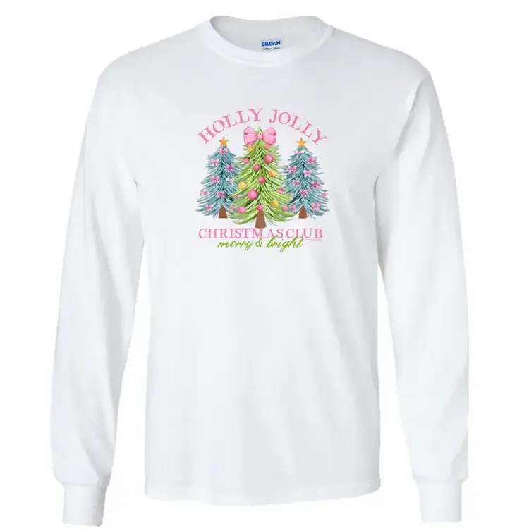 Southern Couture T-Shirt Southern Couture  Holly Jolly Club Front Long Sleeve