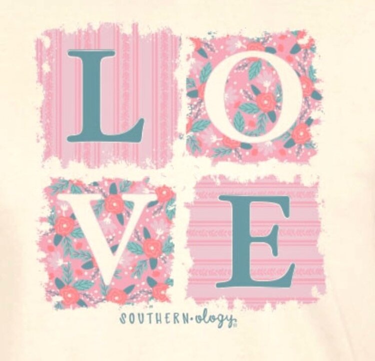 Southernology T-Shirt Love Patchwork Ivory SO CC