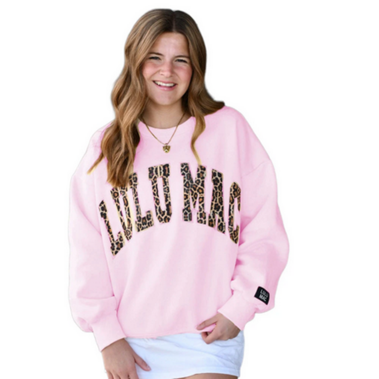 LULU MAC LULU MAC Adult Fleece Sweatshirt Leopard 9571