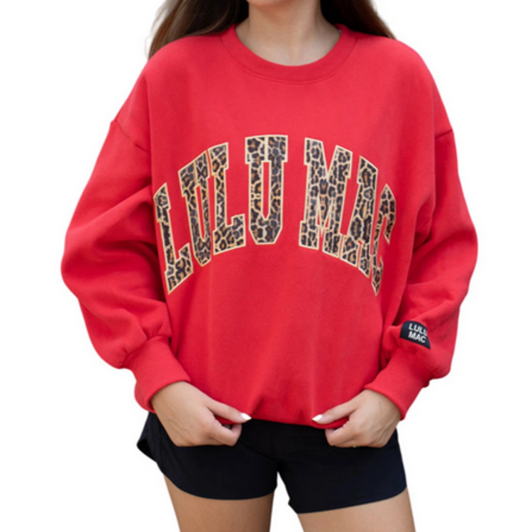 LULU MAC LULU MAC Adult Fleece Sweatshirt Leopard 9571