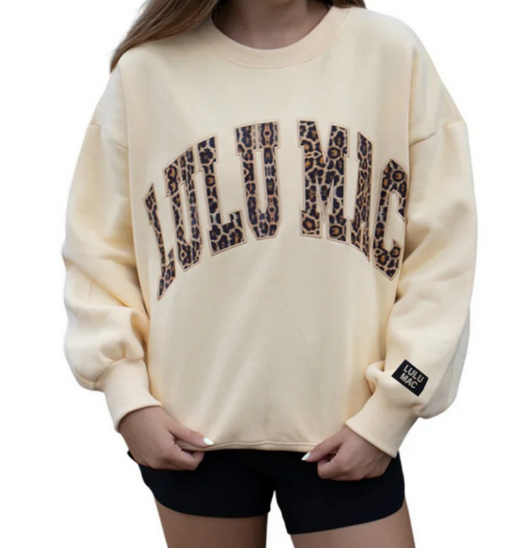 LULU MAC LULU MAC Adult Fleece Sweatshirt Leopard 9571