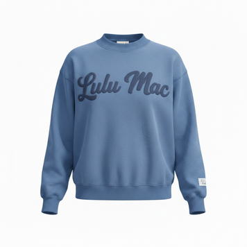 LULU MAC LM-SW-1020 Mock Fleece Sweatshirt Script
