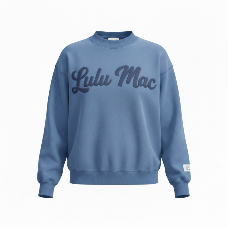 LULU MAC LM-SW-1020 Mock Fleece Sweatshirt Script