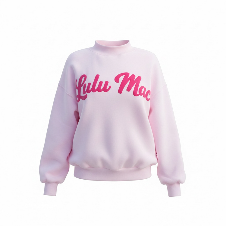 LULU MAC LM-SW-1020 Mock Fleece Sweatshirt Script