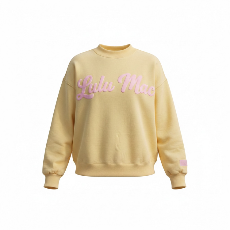LULU MAC LM-SW-1020 Mock Fleece Sweatshirt Script
