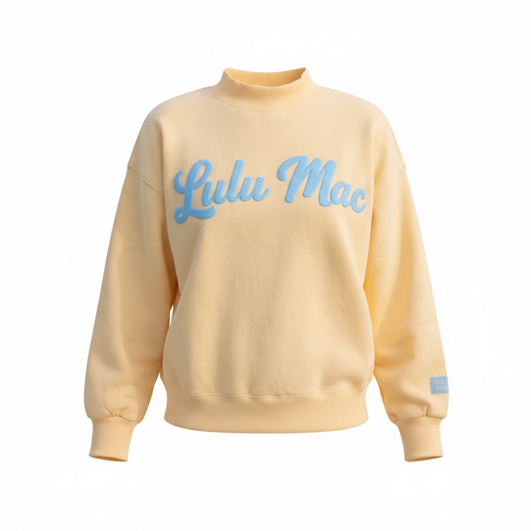 LULU MAC LM-SW-1020 Mock Fleece Sweatshirt Script