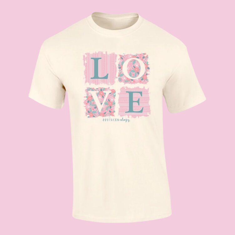 Southernology T-Shirt Love Patchwork Ivory SO CC