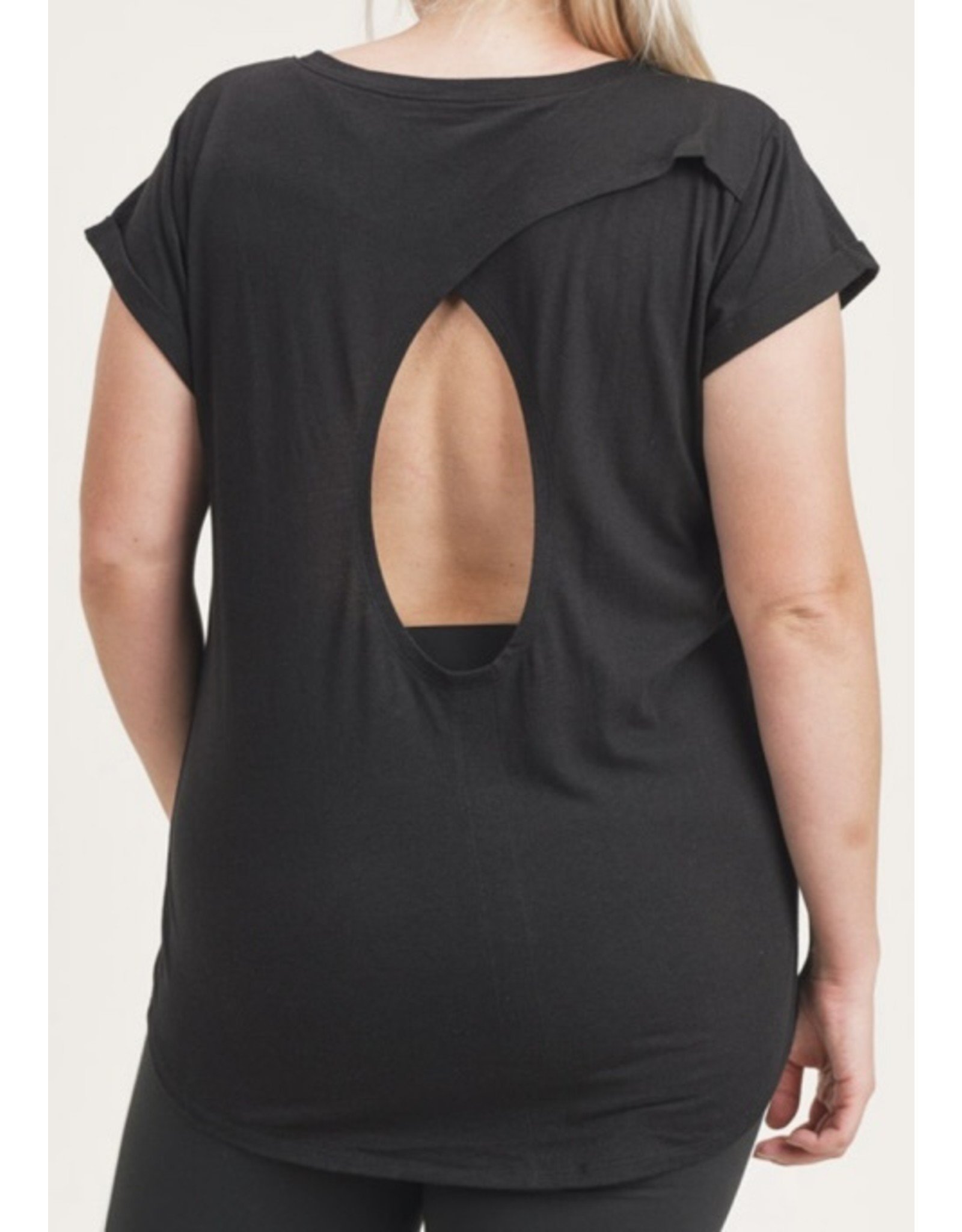 LATA Plus Overlay Cut-Out Back Top