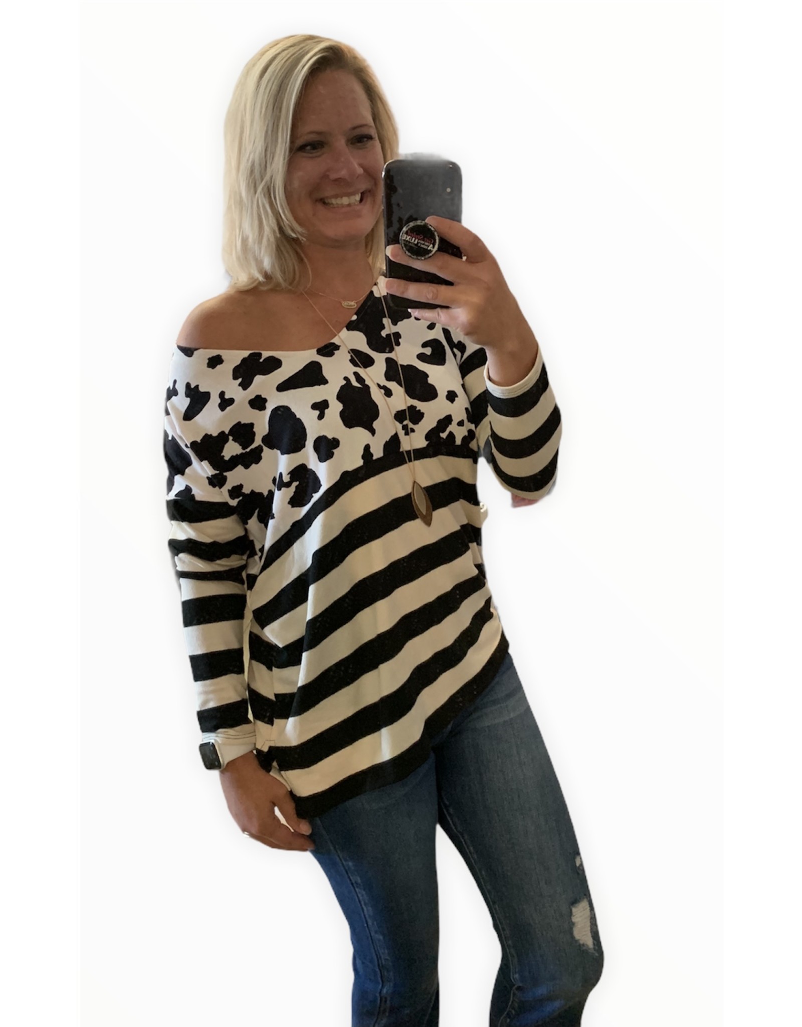 LATA Spotted Print Top