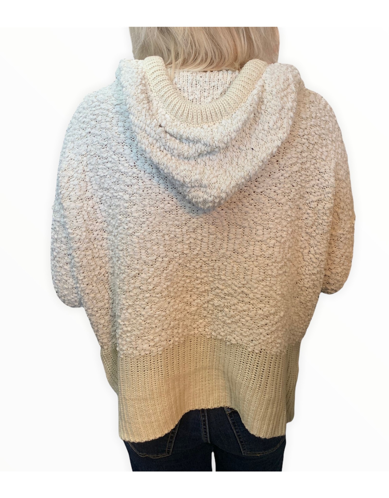 LATA Captivating Textured Sweater  w/ Hood
