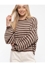 LATA Chocolate Almond Sweater w/ Balloon Sleeves