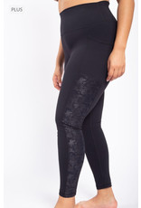 LATA All About Accents Metallic High Waisted Leggings