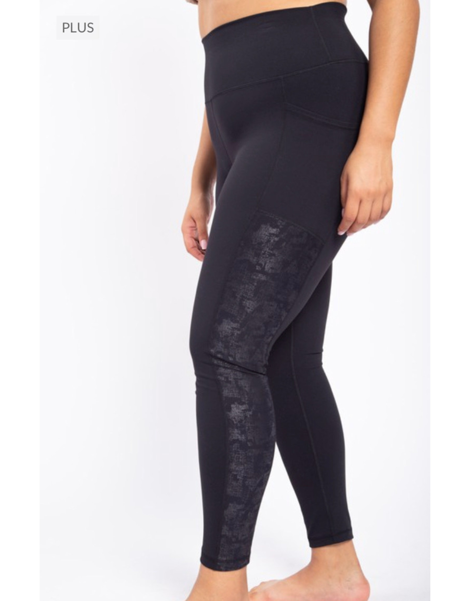 LATA All About Accents Metallic High Waisted Leggings