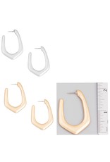 LATA Geometric Open Hoop Earrings
