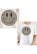 LATA Leopard Smiley Face Graphic Tee