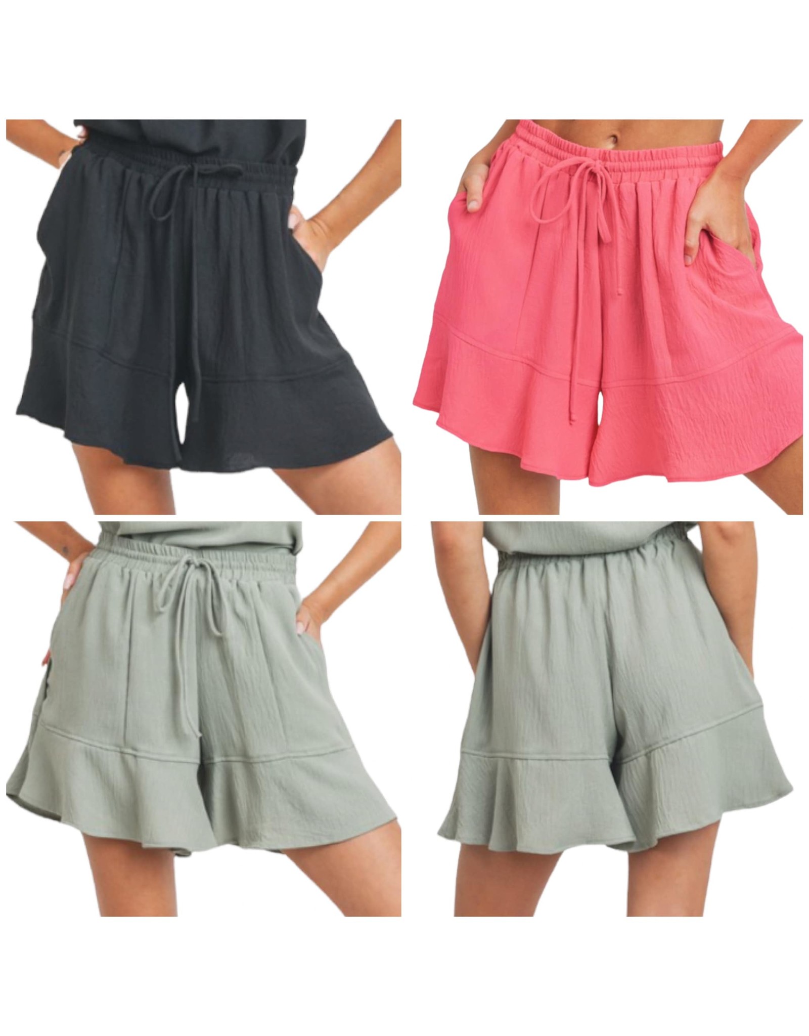 LATA Flared Ruffle Shorts