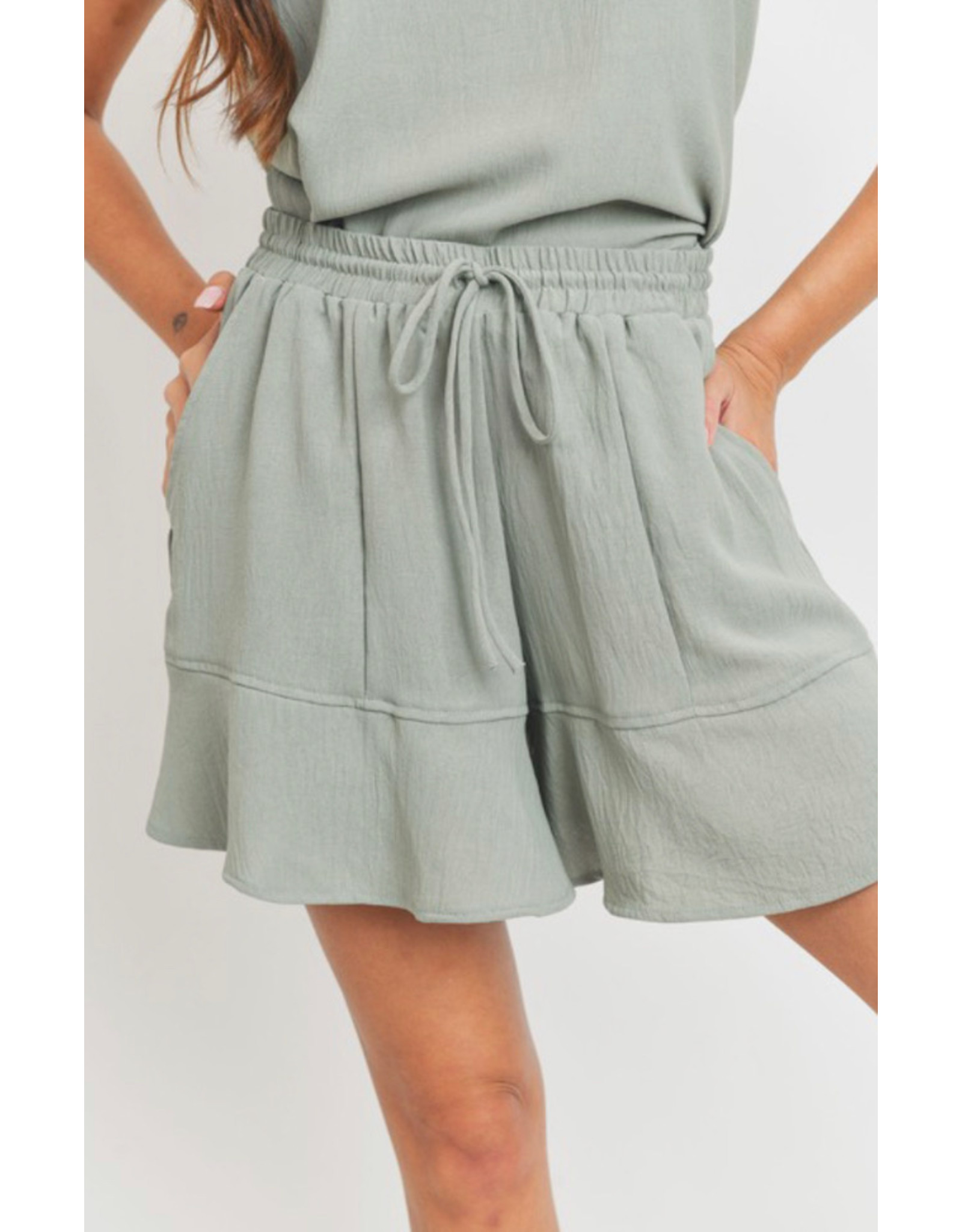 LATA Flared Ruffle Shorts