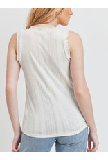 LATA Detailed Round Neck Tank Top