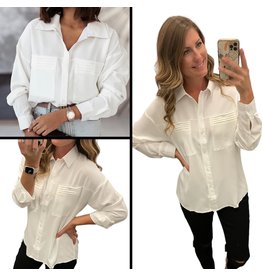 LATA Pleating White Blouse