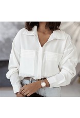 LATA Pleating White Blouse