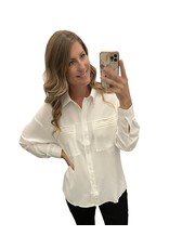 LATA Pleating White Blouse