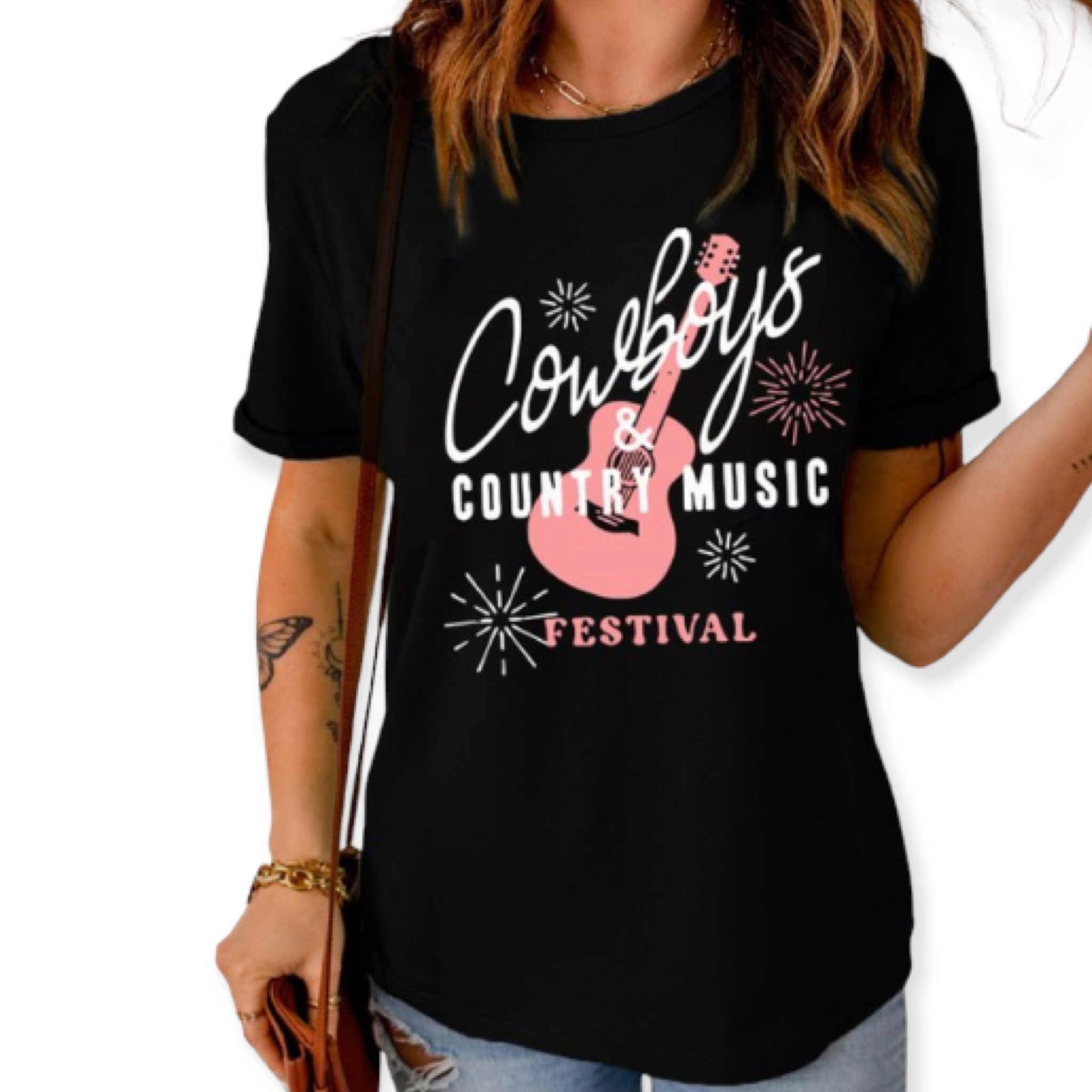 Cowboys and Country Music Graphic Tee - LA Trends Addict
