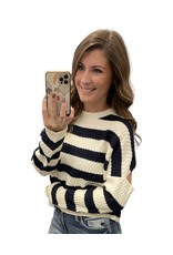 LATA Secret Cut Out Striped Sweater