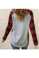 LATA Be Mine Buffalo Plaid L/S Tee