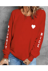 LATA Nice & Naughty Red Sweatshirt