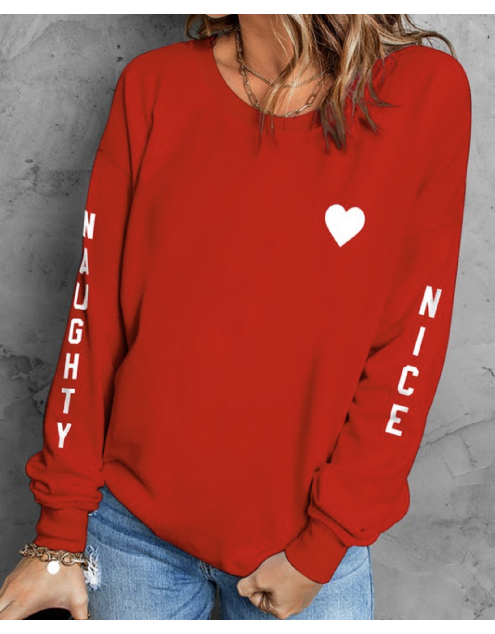 LATA Nice & Naughty Red Sweatshirt