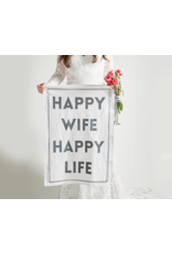 Santa Barbara Design Studio Happy Wife Happy Life Tea Towel