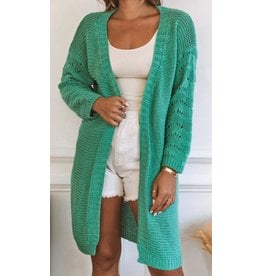 LATA Ocean Green Knit Cardigan