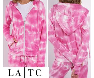 LA|TC Hot Pink Tie Dye Zip Up Hoodie - LA Trends Addict