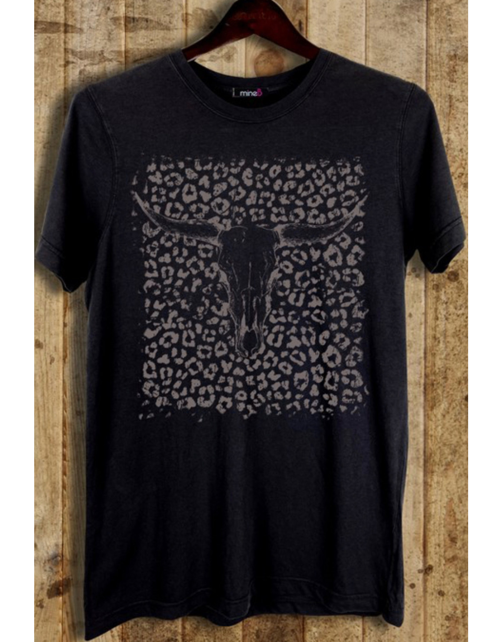 LATA Bull Skull Leopard Graphic Tee