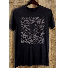 LATA Bull Skull Leopard Graphic Tee