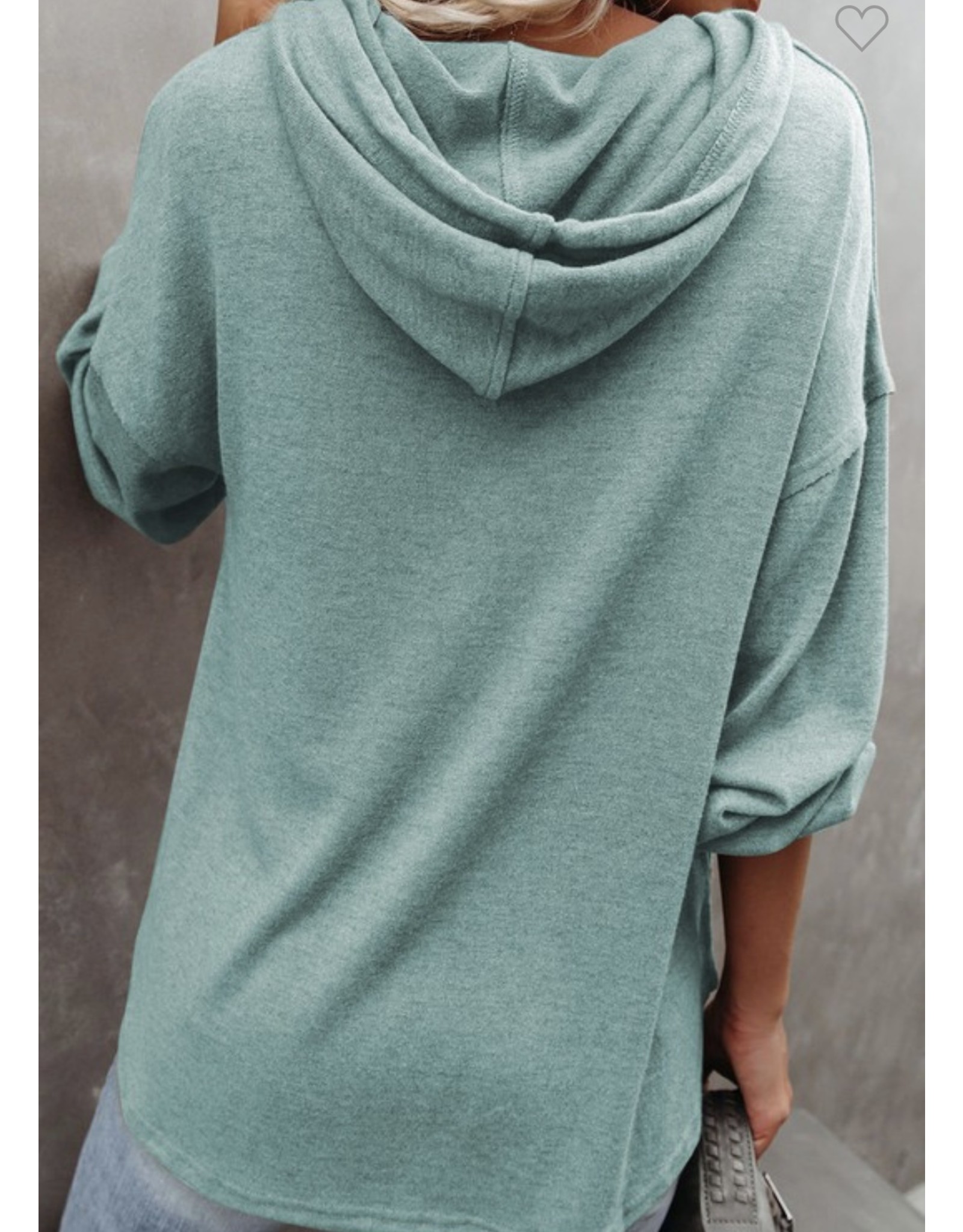 LATA Front Page Button Hoodie Top